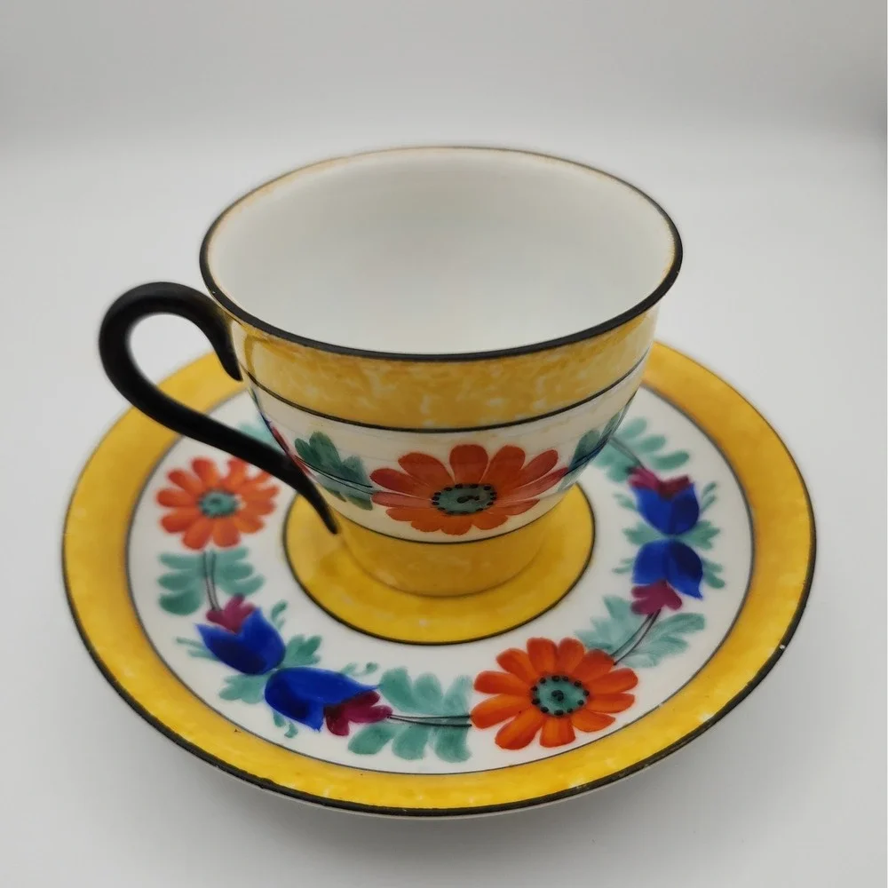 Vintage Phoenix China Czech Demitasse Cup Saucer & Handpainted Moravian Art